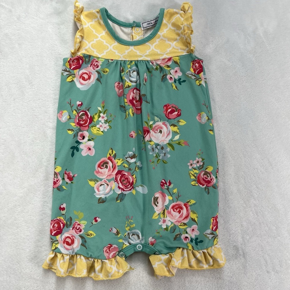 Little Millie Floral Ruffle Romper Baby Girl 18m Sleeveless Summer Beach